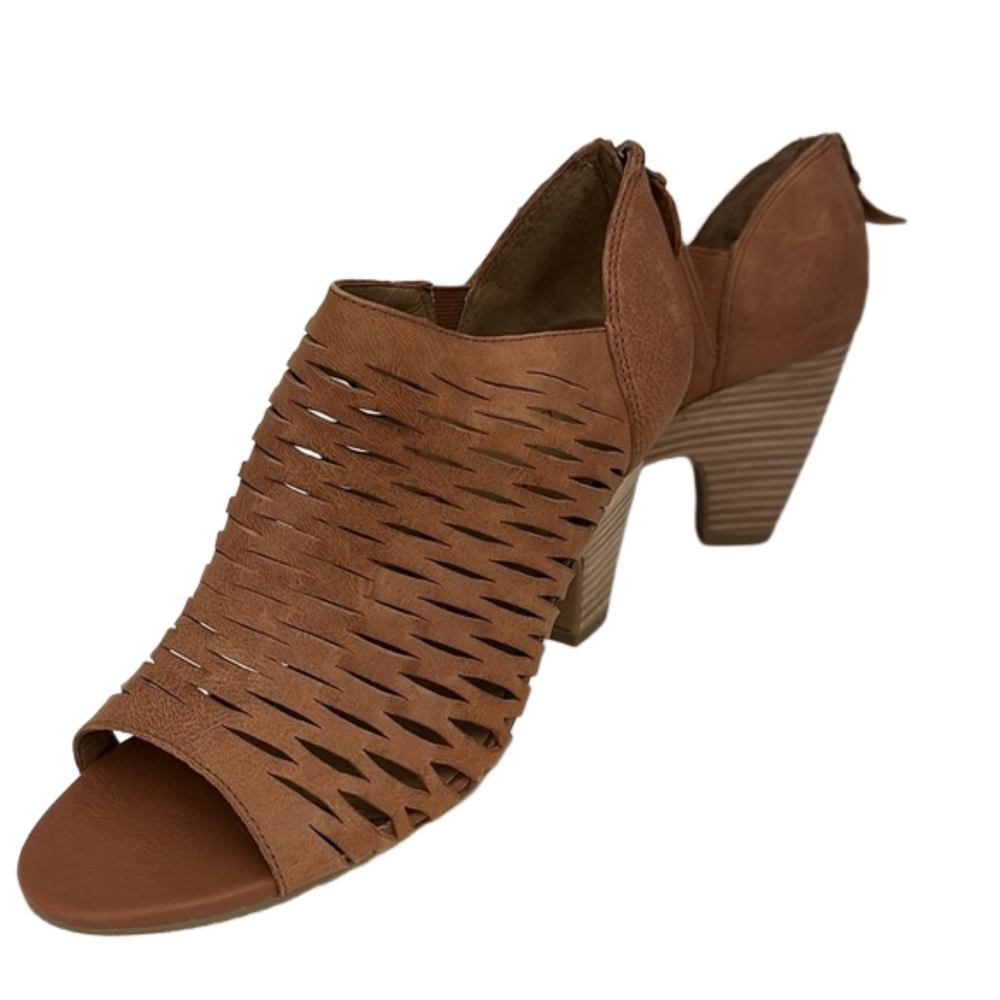 Franco Sarto Salito Leather Open Toe Booties Size 7 - EUC